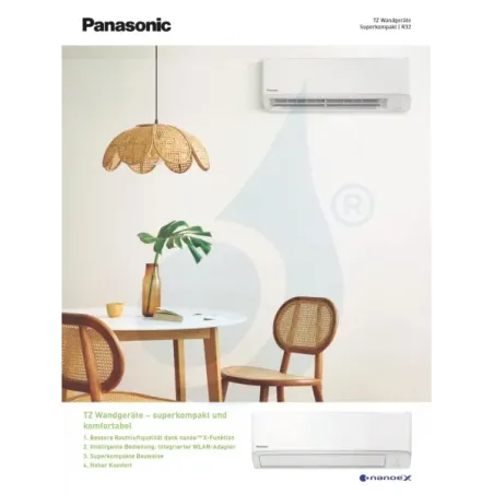 Panasonic 5.0 kW Mono Split CS-TZ50ZKEW CU-TZ50ZKE Klimaanlagen Wand TZ Kompakt Weiß 18000 Btu WiFi R-32 A++ A+ CS-TZ50ZKEW+C...