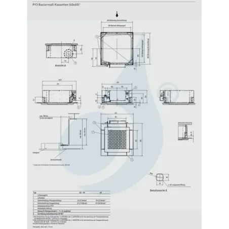 Panasonic 6.1 kW Mono Split S-60PY3E U-60PZ3E5A Klimaanlagen Kassettengerät 60 x 60 4 wege Steuerdraht 21000 Btu R-32 S-60PY3...