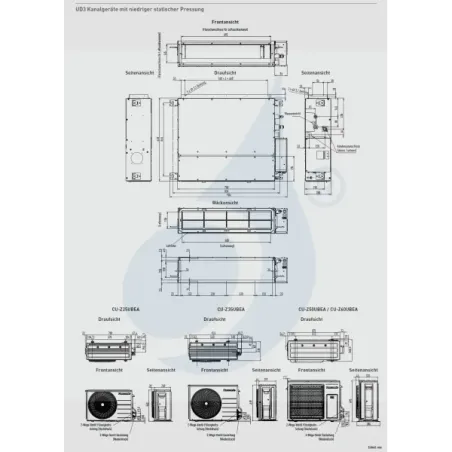 Panasonic 6.1 kW Mono Split CS-Z60UD3EAW CU-Z60UBEA Klimaanlagen Kanaleinbaugeräte Geringe Prävalenz 21000 Btu R-32 CS-Z60UD3...