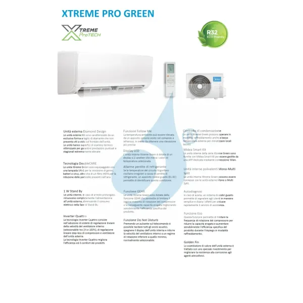 Klimaanlagen Midea Inneneinheit 12000 Btu Xtreme Pro GREEN