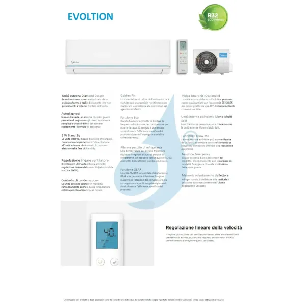 Klimaanlagen Midea Inneneinheit 7000 Btu Evolution