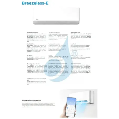 Midea Duo Split 9+18 Btu Breezeless E M3OA-27HFN8-Q