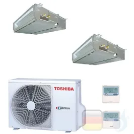 Toshiba Klimaanlagen Duo Split Kanalgerät Slim 60x60 9000+9000 R-32 M10U2DVG M10U2DVG 2M10U2AVG A++ A++ 2.5+2.5 kW M10U2DVG+M...
