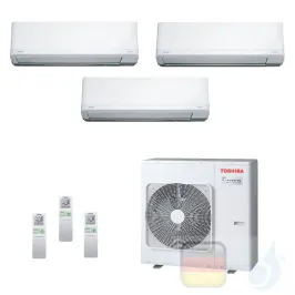Toshiba Klimaanlagen Trio Split Wand 9000+9000+24000 Btu + RAS-3M26U2AVG-E R-32 Daiseikai Light A++ A+ 2.5+2.5+7.1 kW J2KVRG_...