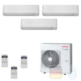 Toshiba Klimaanlagen Trio Split Wand 9000+9000+9000 Btu + RAS-3M26U2AVG-E R-32 Seiya WiFi Optional A++ A+ 2.5+2.5+2.5 kW J2KV...