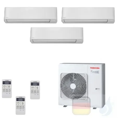Toshiba Klimaanlagen Trio Split Wand 9000+9000+12000 Btu + RAS-3M26U2AVG-E R-32 Seiya WiFi Optional A++ A+ 2.5+2.5+3.5 kW J2K...