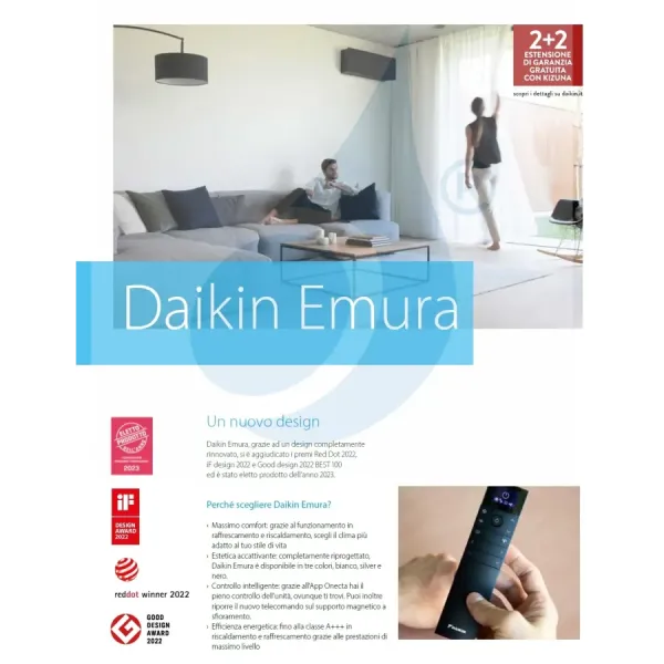 Daikin Quadri Split 9+9+9+12 Emura 3 Weiß 4MXM80A9