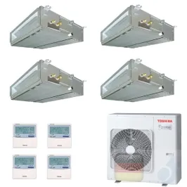 Toshiba Klimaanlagen Quadri Split Kanalgerät Slim 7000+7000+7000+7000 Btu + RAS-4M27U2AVG-E R-32 A+ A+ 2.0+2.0+2.0+2.0 kW U2D...