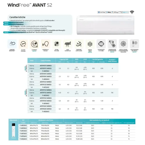 Samsung Mono Split 7000 Btu AR70F07C1AWNEU AR70F07C1AWXEU Weiß