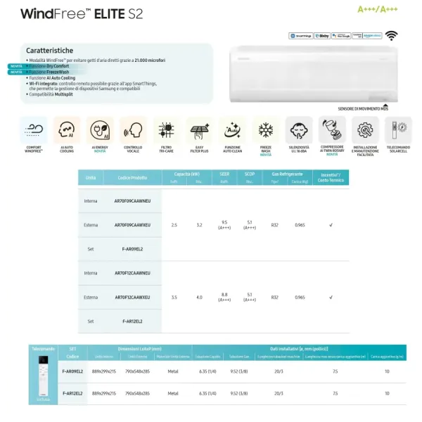 Samsung Mono Split 12000 Btu AR70F12CAAWNEU AR70F12CAAWXEU Weiß
