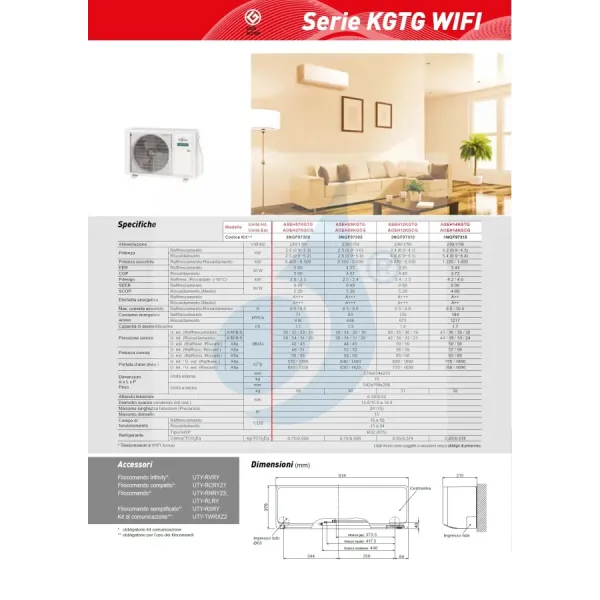 Fujitsu Mono Split 7000 Btu ASEH07KGTG AOEH07KGCG Weiß