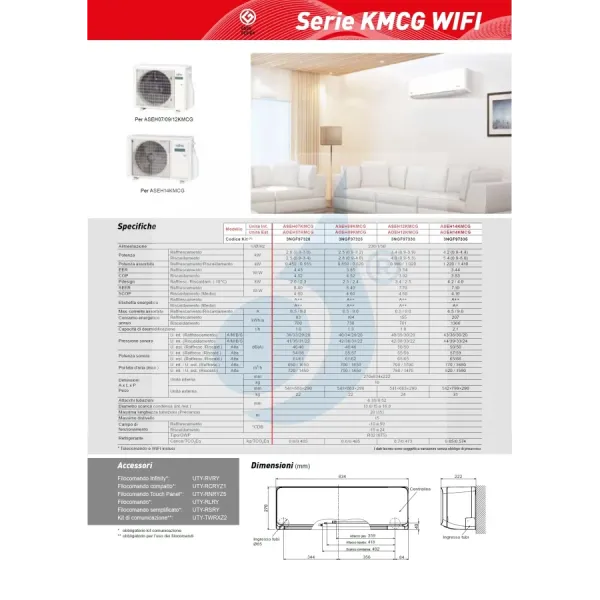 Fujitsu Mono Split 7000 Btu ASEH07KMCG AOEH07KMCG Weiß
