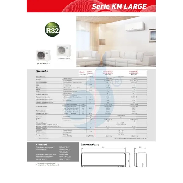 Fujitsu Mono Split 24000 Btu ASEG24KMTE AOEG24KMTA Weiß