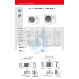 Fujitsu Außengerät Multi Split AOEG14KBCA2 14000 Btu Duo Split 2