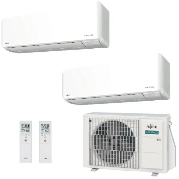 Klimaanlage Fujitsu Duo Split 7+12 KMCG AOEG14KBCA2 Wand WiFi