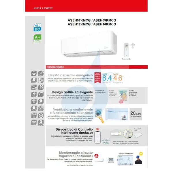 Fujitsu Quadri Split 7+9+9+15 KMCG WiFi AOEG30KBTA4 Weiß