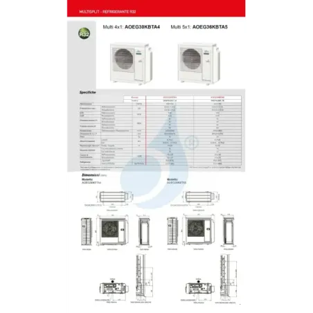 Fujitsu Quadri Split 9+9+15+15 KMCG WiFi AOEG36KBTA5 Weiß