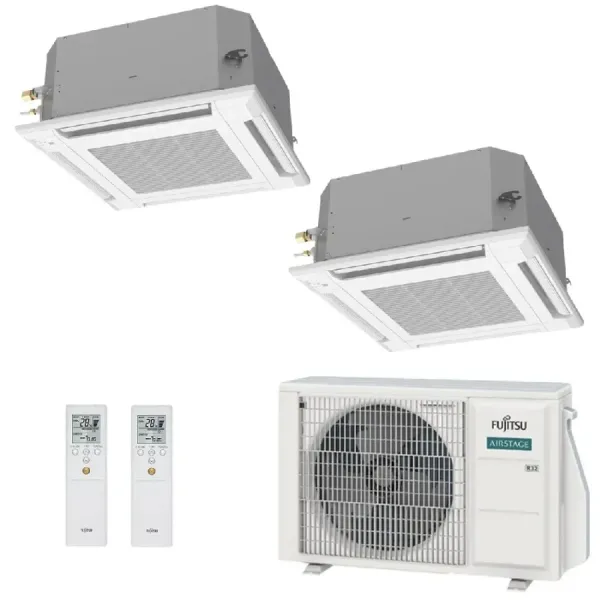 Klimaanlage Fujitsu Duo Split 9+9 Kassettengerät AOEG18KBCA2