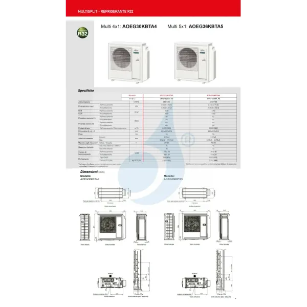 Klimaanlage Fujitsu Quadri Split 9+9+15+15 Kassettengerät AOEG36KBTA5