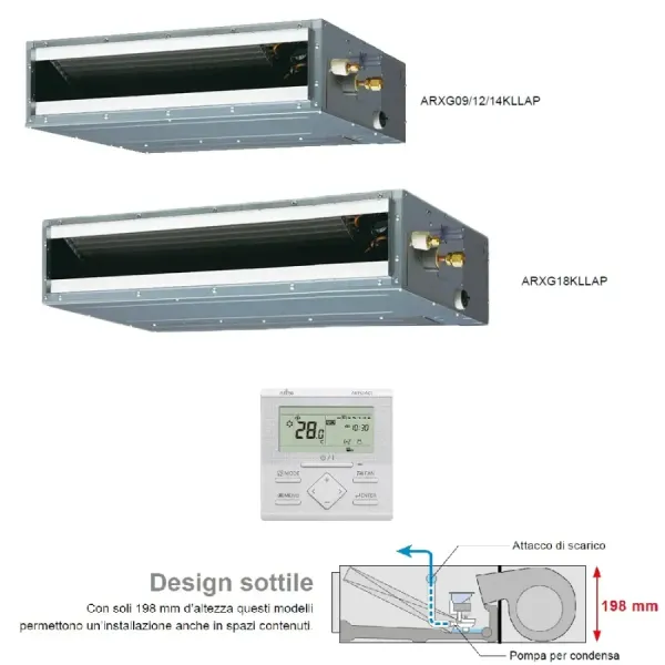 Klimaanlage Fujitsu Trio Split 9+9+12 KL-Kanal AOEG18KBCA3