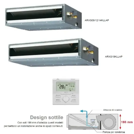 Klimaanlage Fujitsu Duo Split 12+18 Kanalisierbar AOEG24KBCA3