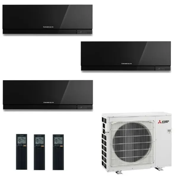Klimageräte Mitsubishi Trio Split 9+9+12 Schwarz MXZ-3F68VF4