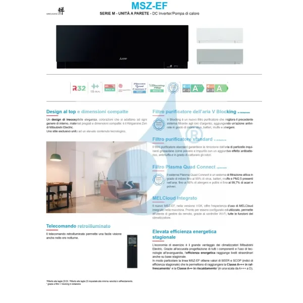 Klimageräte Mitsubishi Trio Split 9+9+12 Schwarz MXZ-3F68VF4