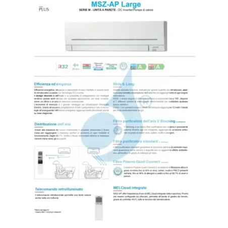 Klimageräte Mitsubishi Mono Split 24 Btu Wand MSZ-AP-Large