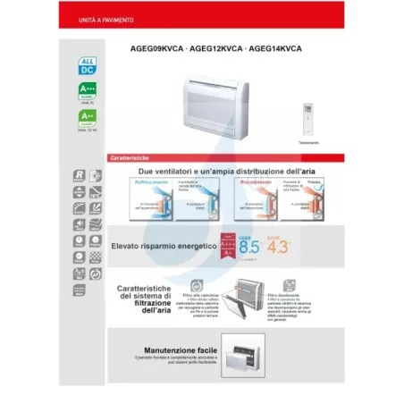 Fujitsu Mono Split 14000 Btu AGEG14KVCA AOEG14KVCA Weiß