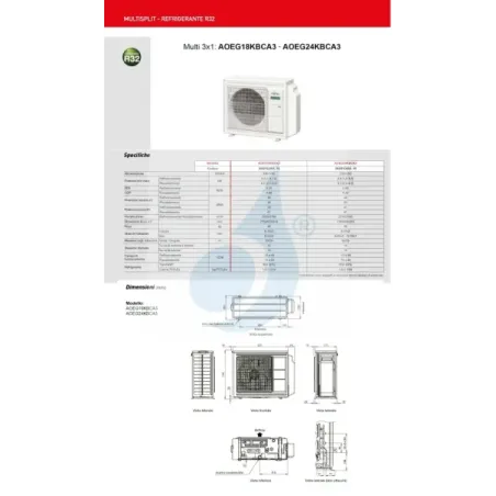Fujitsu Außengerät Multi Split AOEG18KBCA3 18000 Btu Trio Split