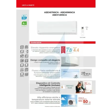Fujitsu Inneneinheit KN ASEH07KNCA 7000 Btu Wand