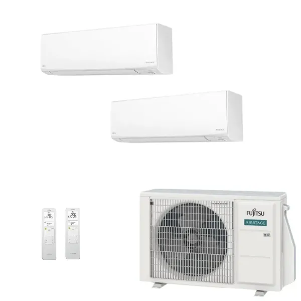 Klimaanlage Fujitsu Duo Split 12+12 KJ-W AOEG18KBCA2 Wand WiFi