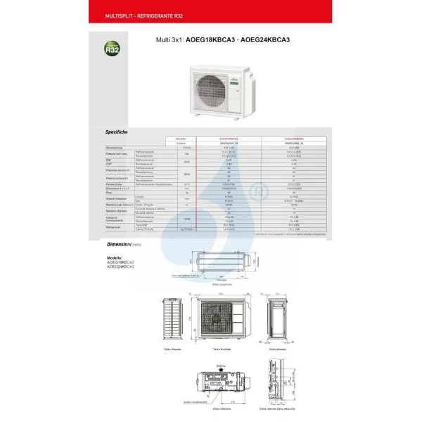 Klimaanlage Fujitsu Trio Split 9+9+15 KJ-W WiFi AOEG24KBCA3