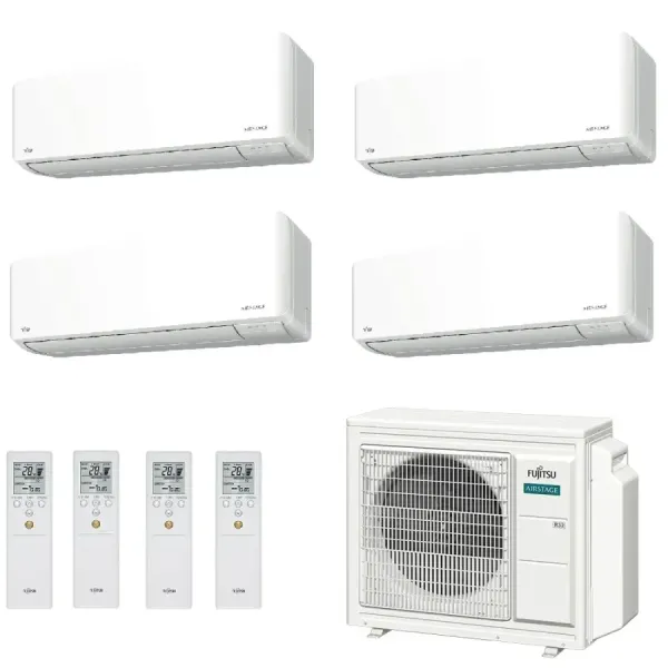 Fujitsu Quadri Split 9+12+12+15 KMCG WiFi AOEG30KBTA4 Weiß