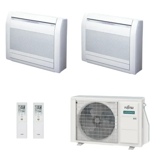 Klimaanlage Fujitsu Duo Split 12+12 Fußboden KV AOEG18KBCA2