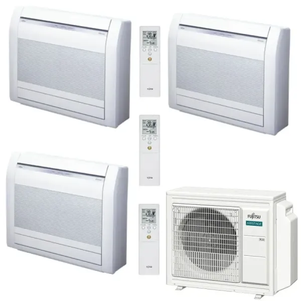 Klimaanlage Fujitsu Trio Split 12+12+12 Fußboden KV AOEG24KBCA3
