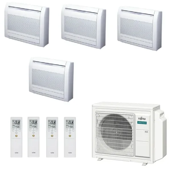 Klimaanlage Fujitsu Quadri Split 9+9+9+12 Fußboden KV AOEG30KBTA4