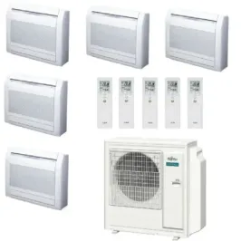 Klimaanlage Fujitsu Penta Split 9+9+9+9+9 Fußboden KV AOEG36KBTA5