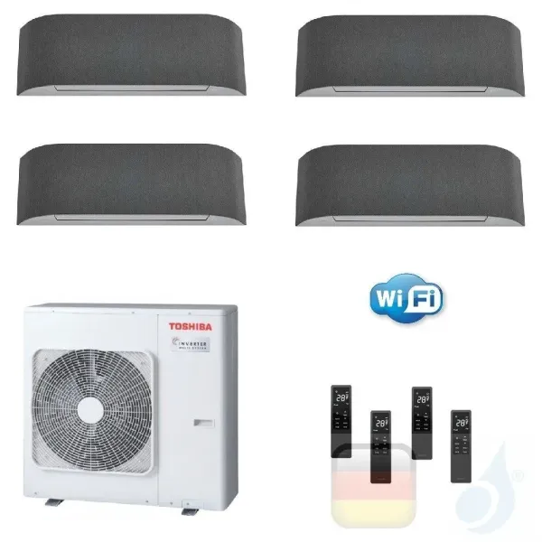 Toshiba Klimaanlagen Quadri Wand 12000+12000+12000+12000 Btu + RAS-4M27U2AVG-E R-32 Haori A++ A+ 3.5+3.5+3.5+3.5 kW KVRG_12+1...