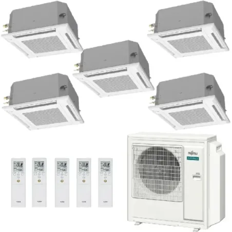 Klimaanlage Fujitsu Penta Split 9+9+9+9+9 Kassettengerät AOEG36KBTA5
