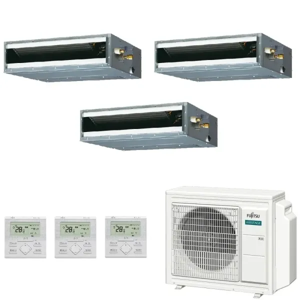 Klimaanlage Fujitsu Trio Split 7+7+15 KL-Kanal AOEG24KBCA3