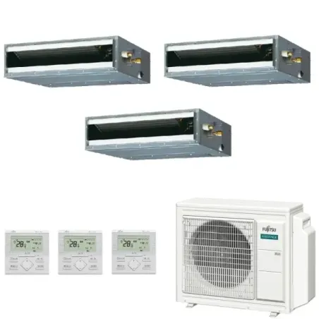 Klimaanlage Fujitsu Trio Split 7+7+15 KL-Kanal AOEG24KBCA3