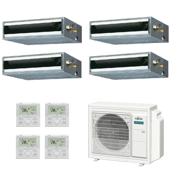 Klimaanlage Fujitsu Quadri Split 7+7+7+7 KL-Kanal AOEG30KBTA4