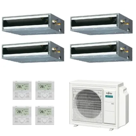 Klimaanlage Fujitsu Quadri Split 7+7+7+7 KL-Kanal AOEG30KBTA4