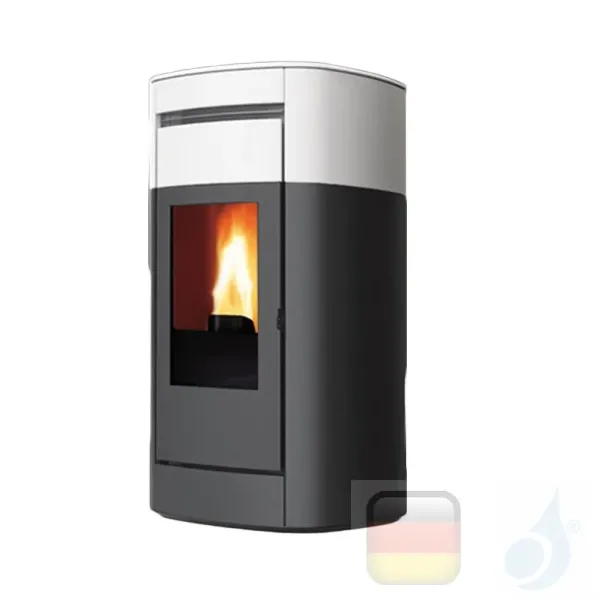 Edilkamin Hydro Pelletofen Vyda H 22 Ekleaner 22.5 kW Ausschaltbares Warmluftgebläse Weiß Beschichtungstyp keramic A++ EdilK-...
