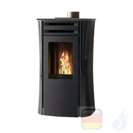 Edilkamin Raumluftunabhängige Pelletöfen Dania Air Tight 6.0 kW WiFi Schwarz Beschichtungstyp glass EdilK-810490
