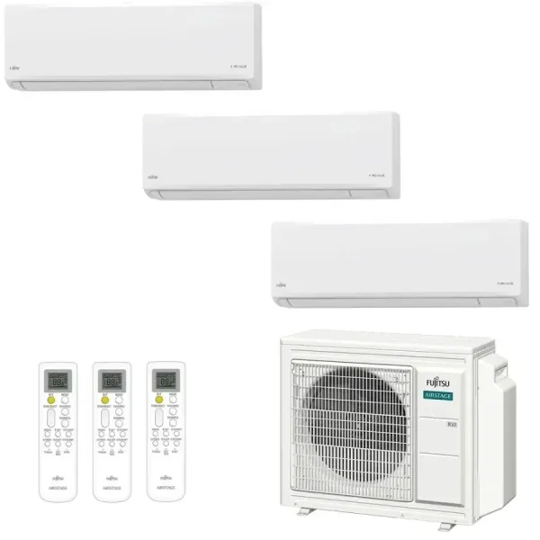 Klimaanlage Fujitsu Trio Split 7+7+12 KN WiFi AOEG24KBCA3
