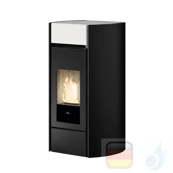 Edilkamin Pelletofen Myrna Q Plus 12.0 kW Ductable WiFi Weiß Beschichtungstyp stahl-keramic A+ EdilK-810780