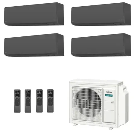 Fujitsu Quadri Split 7+12+15+15 KJ-B WiFi AOEG30KBTA4 Schwarz