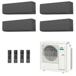 Fujitsu Quadri Split 9+9+9+12 KJ-B WiFi AOEG36KBTA5 Schwarz